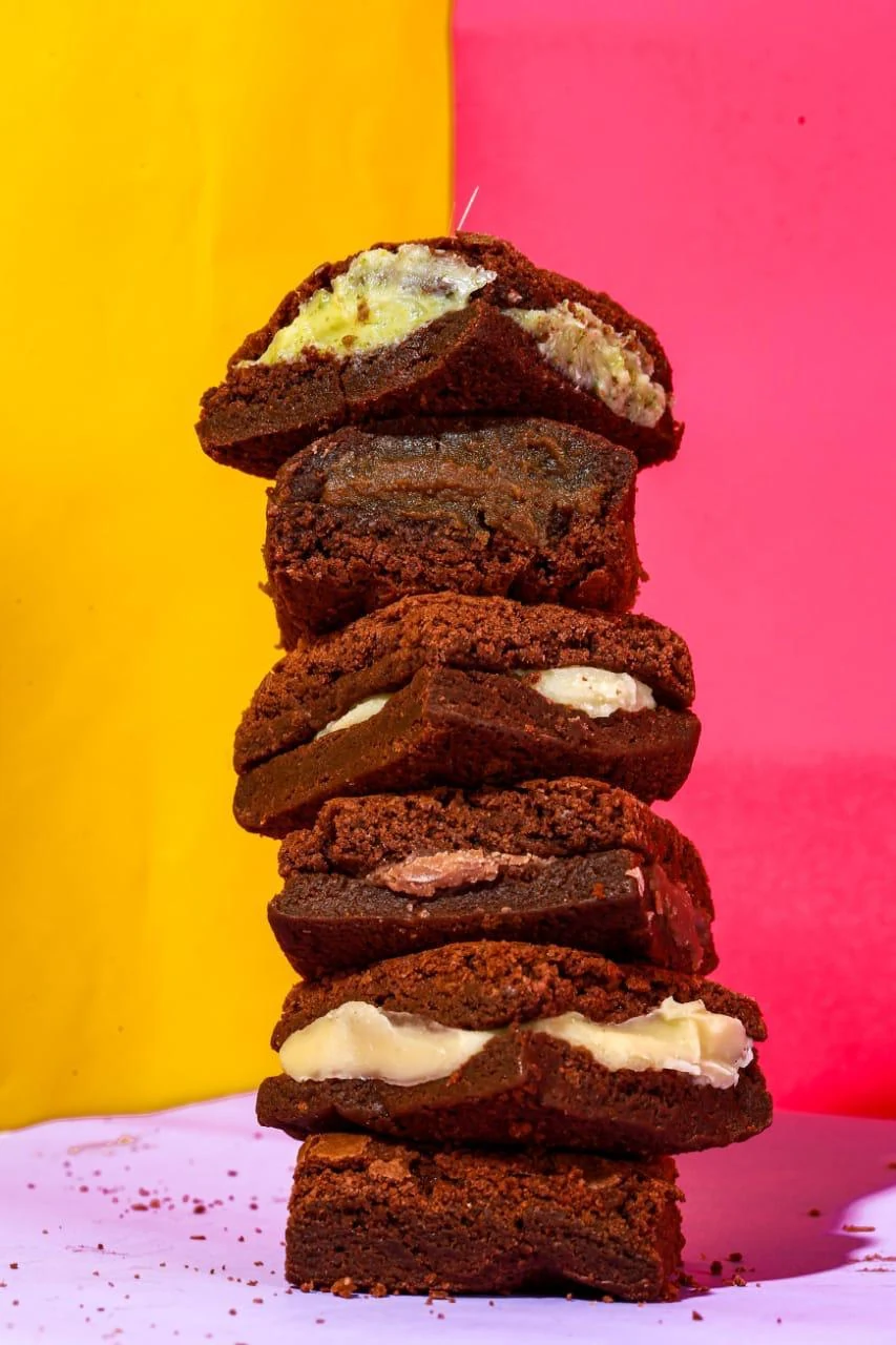 Brownies do Panda empilhados